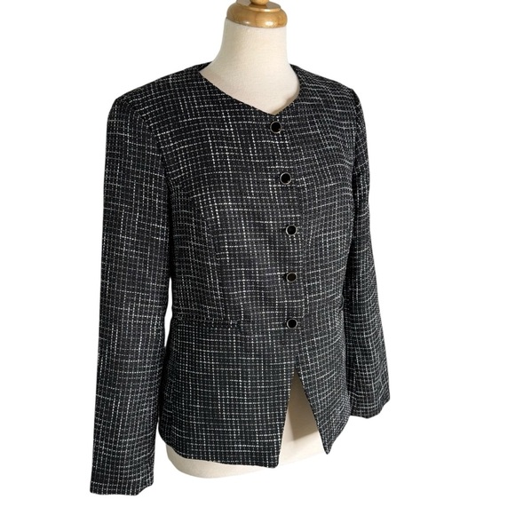 NWT Joie Tweed Button Front Career Blazer Black Size S - Picture 6 of 10